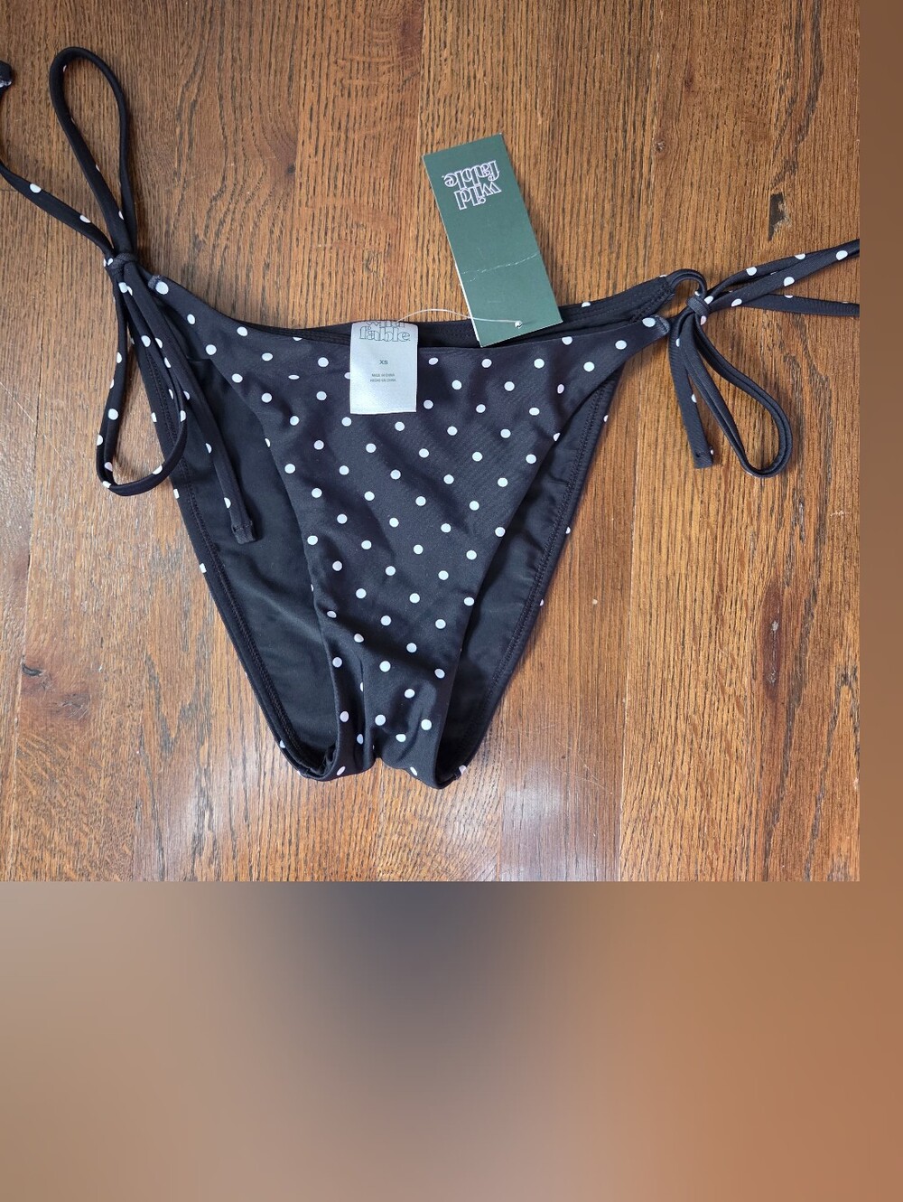 New Wild Fable XS 0-2 Black/White Polkadot Bikini Bottom